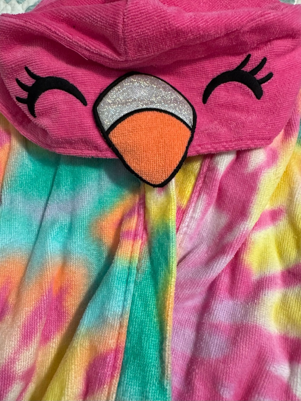 Kids Saint Eve Tie-Dye Bird Hooded Robe with Pockets. 100% Cotton! Like New! - Picture 4 of 6